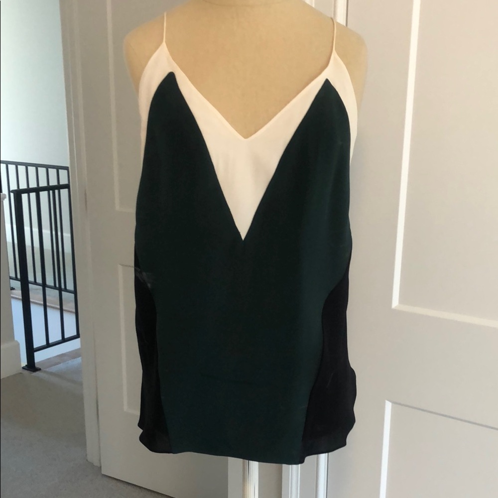 Elegant Green and White Women's Top